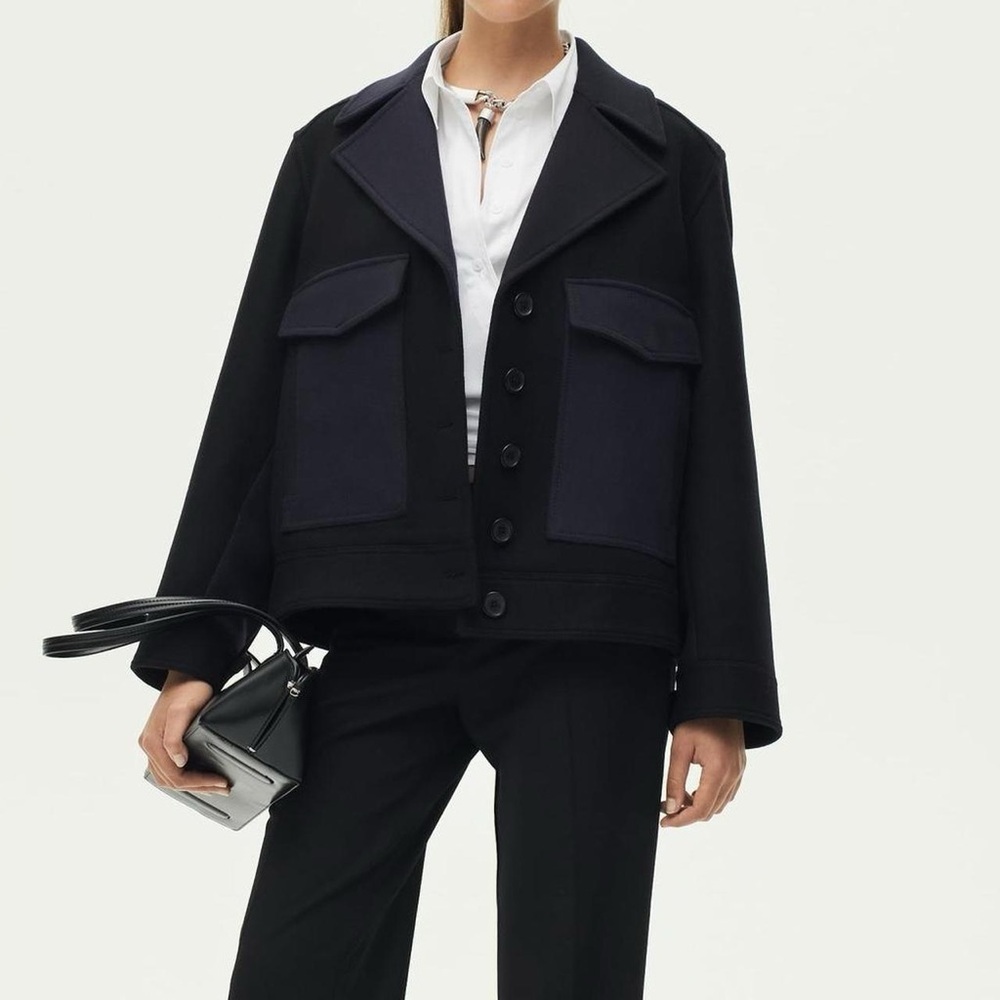 Limited Edition Manteco Wool Coat, Navy, size XS